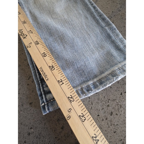 Miss Me Capri Jeans Women's 27 Blue Stretch Denim Distressed Leather Inserts - Picture 9 of 12